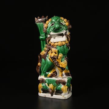 Figuur - chien de fo en porcelaine émaillé - Porselein -