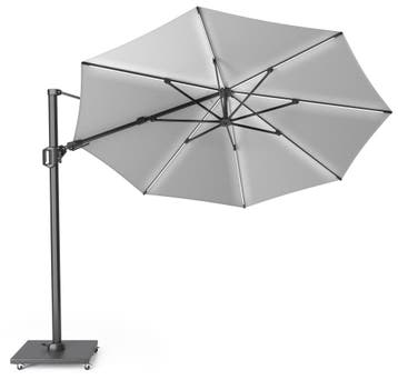 Challenger T2 glow zweefparasol 350 cm rond lichtgrijs met, Ophalen of Verzenden, Nieuw
