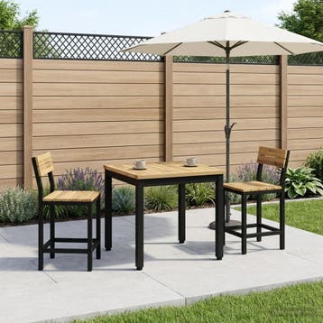 vidaXL Salontafel Wit en zwart 50 x 48,5 x 36 cm Massief, Verzenden, Nieuw, Overige houtsoorten, Minder dan 50 cm