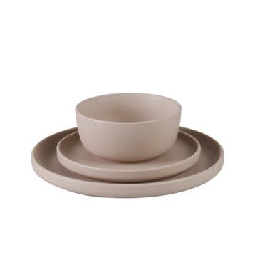 Serviesset - mat taupe - 18-delig | 6-persoons, Verzenden, Nieuw