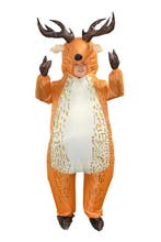 KIMU® Opblaas Kostuum Hert Bruin Opblaasbaar Pak Hertenpak M, Carnaval, Nieuw, Overige maten, Ophalen of Verzenden