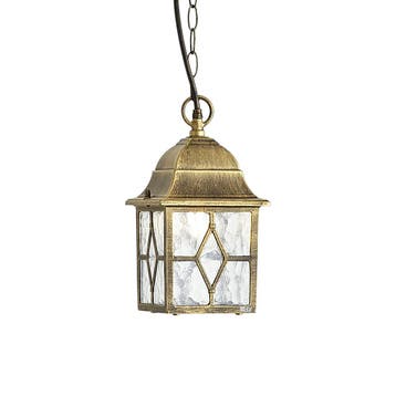Klassieke hanglamp antiek goud IP23 - London, Tuin en Terras, Buitenverlichting, Verzenden, Nieuw, Aluminium