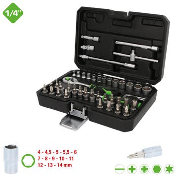 Competition 1/4 Dopsleutelset 48-delig, Auto diversen, Autogereedschap, Verzenden, Nieuw