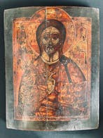 Icoon - Hout - Christus Pantokrator, Antiek en Kunst