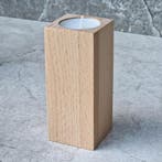 HOCHO Beukenhouten Waxinelichthouder – 50x50x120 mm – Na, Ophalen of Verzenden, Nieuw