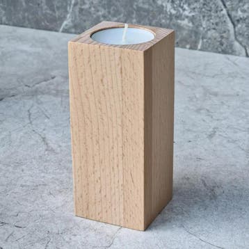 HOCHO Beukenhouten Waxinelichthouder – 50x50x120 mm – Na, Ophalen of Verzenden, Nieuw