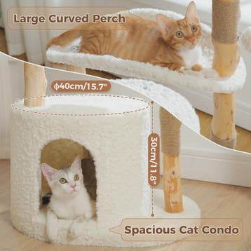 Luxe Kattenboom met Natuurlijk Hout, Wicker Mand & Krabpalen, Dieren en Toebehoren, Verzenden, Nieuw