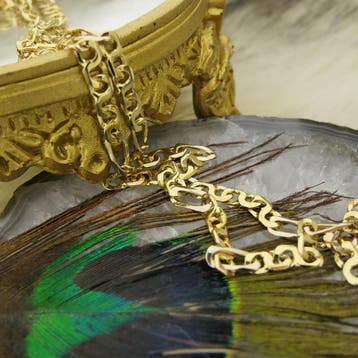 Bicolor gouden Figaro schakelketting, Ophalen of Verzenden, Gebruikt, Goud, Goud