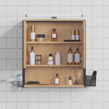 Badkamer Wandkast met Spiegel en LED Verlichting - Opbergkas, Huis en Inrichting, Kasten | Boekenkasten, Verzenden, Nieuw