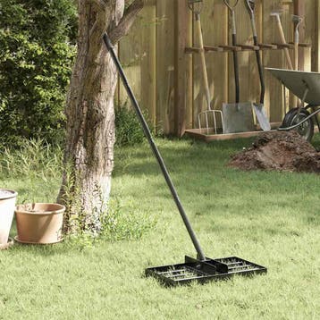 vidaXL Tuinnivelleerhark Zwart 45 x 25 x 200 cm Gepoedercoat, Tuin en Terras, Verzenden, Nieuw