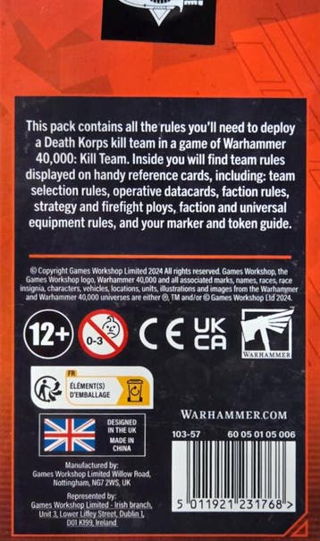 Kill Team Death Korps datacards (Warhammer nieuw), Ophalen of Verzenden, Nieuw