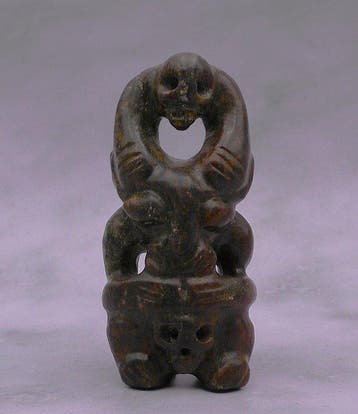 sculptuur, Hongshan Cultuur Alien Taïno achtige Gehoornde