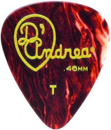 DAndrea - Vintage Shell Celluloid - Plectrum met Blikje, Ophalen of Verzenden, Nieuw, Elektrische gitaar