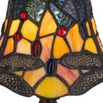 Tiffany tafellamp – Libelle-accenten – Ø 16,5 × H 36 cm, Verzenden, Nieuw