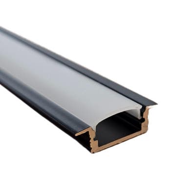 LED Strip Profiel Inbouw | 3 Meter uit één stuk | Zwart | 1, Ophalen of Verzenden, Nieuw