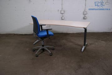 Palmberg cockpit bureau 180x90 verstelbaar naturel eiken, Overige typen, Gebruikt, Verzenden, Overige merken