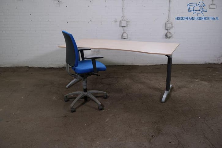 Palmberg cockpit bureau 180x90 verstelbaar naturel eiken, Huis en Inrichting, Bureaus, Gebruikt, Overige merken, Overige typen