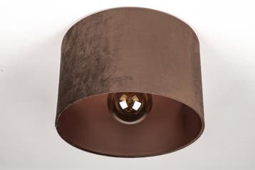 Rietveld Plafondlampen - Bruin - Stof, Metaal, Verzenden, Nieuw
