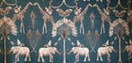 TESSUTO Art Deco Katoenen satijn petrolkleur - 300x300cm -