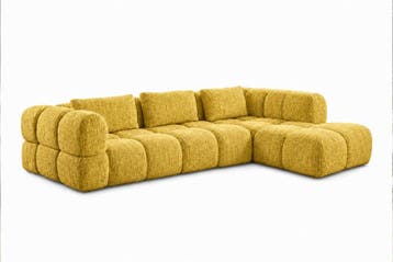 Loungebank Pijnacker - u-banken - Geel, Nieuw, 150 cm of meer, Stof, 300 cm of meer