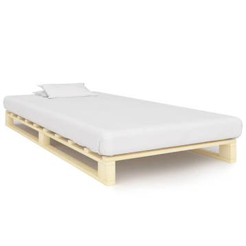 vidaXL Bedframe pallet massief grenenhout 100x200 cm, 100 cm, Eenpersoons, Bruin, Verzenden