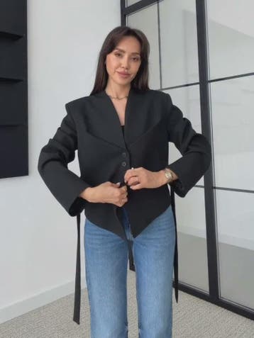 Dames Asymmetrische Blazer met V-hals en Lange Mouwen - Casu, Verzenden, Nieuw