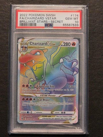Pokémon - 1 Graded card - Charizard 174/172 Full art, Foil,, Nieuw