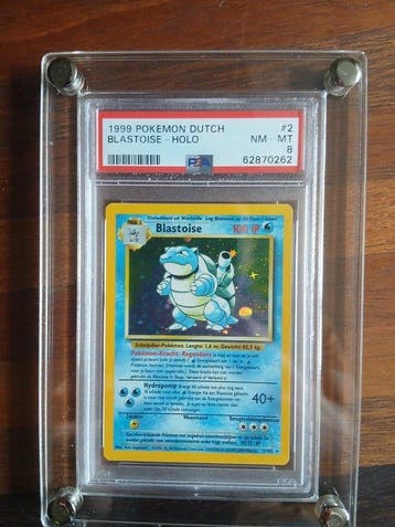 Pokémon - 1 Graded card - Blastoise 2 Holo - PSA 8 - WOTC -, Hobby en Vrije tijd, Verzamelkaartspellen | Pokémon, Nieuw