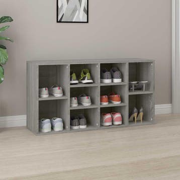 vidaXL Schoenenbank 103x30x55 cm bewerkt hout grijs sonoma, Verzenden, Nieuw