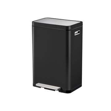 EKO X-Cube pedaalemmer 45 ltr - Zwart/Mat RVS, Huis en Inrichting, Verzenden, Nieuw