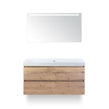 Maxx XL Badmeubelset 120 cm - Natuur Eiken - Wastafel Just, Ophalen of Verzenden, Nieuw