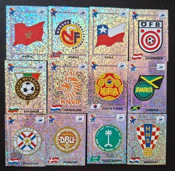 1998 Panini WC France 98 Foil - 12 Sticker - Excellent (EX), Verzamelen, Nieuw