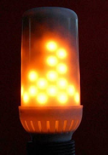 led vuurlamp firelamp E27fitting opaal / realistische fakkel, Ophalen of Verzenden, Nieuw