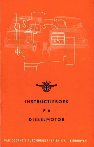 1962 DAF P6 DIESELMOTOR HANDBOEK INSTRUCTIEBOEKJE NEDERLANDS, Verzenden