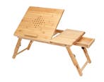 Laptoptafel Bamboe 55x28x35cm met ventilatiegaten en lade, Huis en Inrichting, Complete inboedels, Verzenden