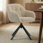 *WOONWINKEL* Draaibare Eetkamerstoel Beige, Huis en Inrichting, Stoelen, Verzenden, Nieuw, Stof