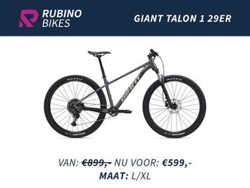 GIANT TALON 1 29ER - €300 KORTING - NIEUWE MOUNTAINBIKE, Fietsen en Brommers, Fietsen | Mountainbikes en ATB, Hardtail, Heren
