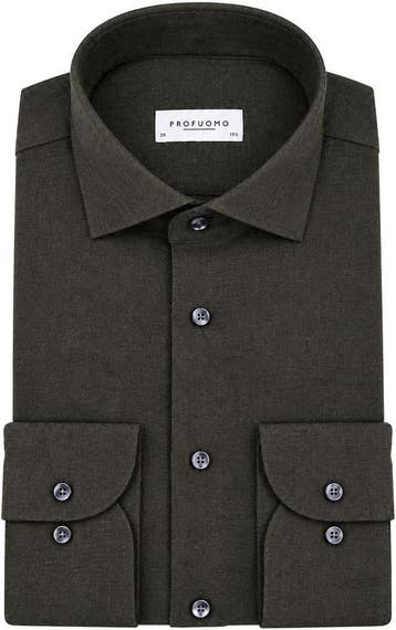 Profuomo Overhemd Brushed Twill Donkergroen maat 41 Heren, Verzenden, Nieuw, Profuomo
