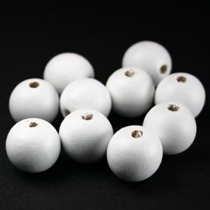20 keer ronde houten kraal 6mm wit (6 mm houten kralen), Ophalen of Verzenden, Nieuw, Kraal