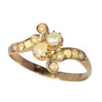 Ring - 18 karaat Geel goud - Parel - Vintage antiek 1900, Nieuw