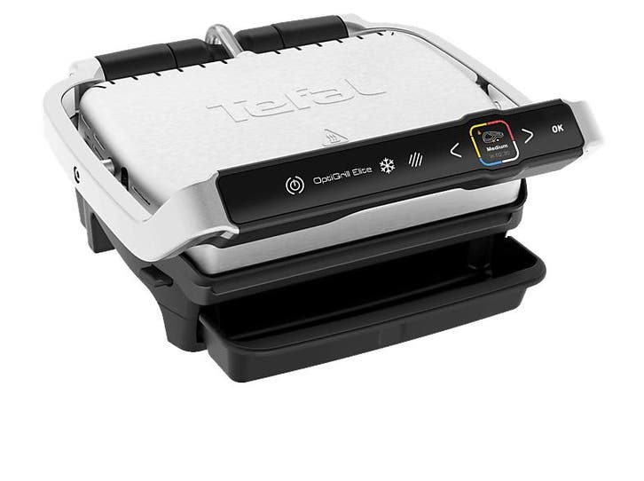 Tefal -   Optigrill Elite Contactgrill Zilver, Witgoed en Apparatuur, Contactgrills, Nieuw, Verzenden