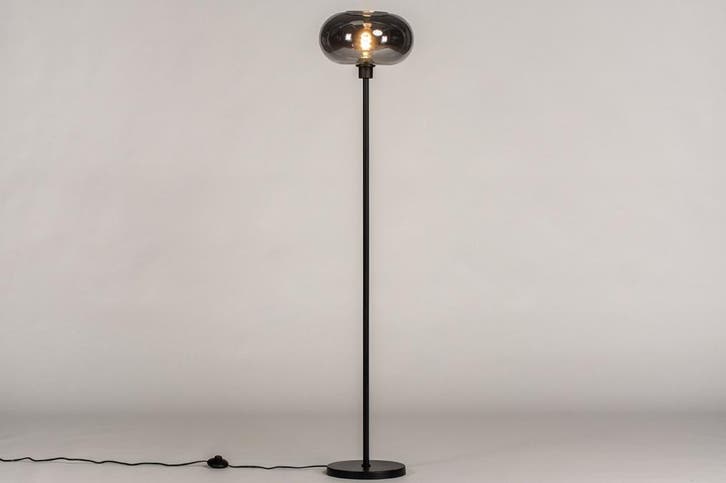 Rietveld Vloerlampen - Zwart, Grijs - Glas, Metaal, Huis en Inrichting, Lampen | Vloerlampen, Verzenden