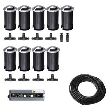 9x LED tuinpad spot - 12V - 3 watt - 41mm - complete set, Ophalen of Verzenden, Nieuw