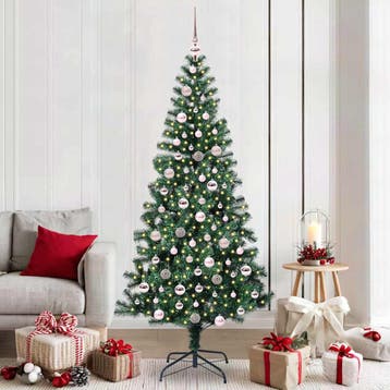 vidaXL Kunstmatig Voorverlicht Kerstboom Groen 210 cm PVC en, Verzenden, Nieuw