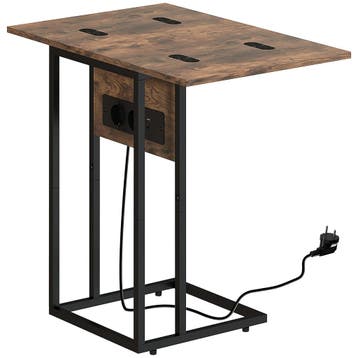 Opklapbare Bijzettafel, Oplaadstation Met USB-Poorten, Metaa, Verzenden, Nieuw