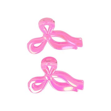 Haarspeld Haarklemmen 4,5cm – Strik – Parelmoer Roze – Set, Nieuw