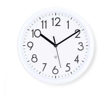 Wandklok  | Nedis (Ø 22 cm, Analoog, Kunststof, Wit), Verzenden, Nieuw
