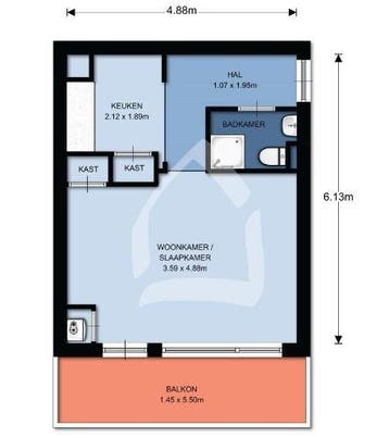 Te Huur 1 Kamer Appartement Pampus In Haarlem, Direct bij eigenaar, Noord-Holland, Appartement, Haarlem
