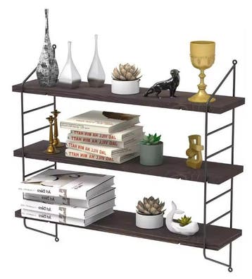 Wandplank Set van 3 – Zwevende Houten Planken met Beugels, Huis en Inrichting, Kasten | Boekenkasten, Verzenden, Nieuw