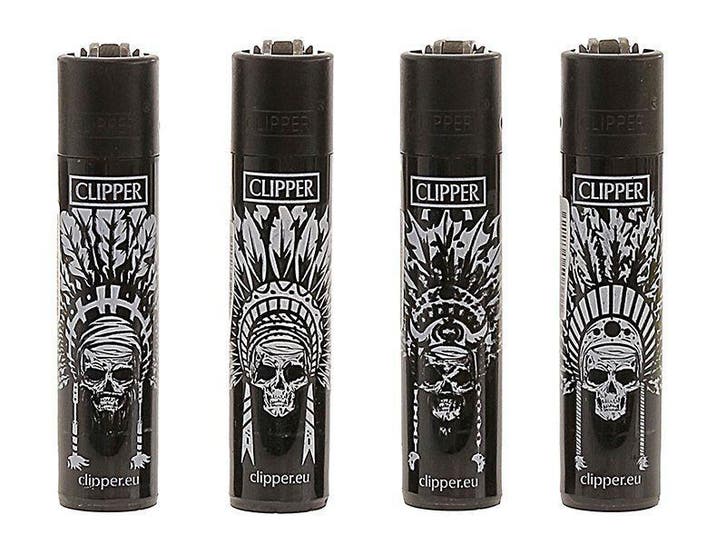 Clipper aansteker - Indian skull - CP11 (4 stuks), Verzamelen, Rookartikelen, Aanstekers en Luciferdoosjes, Nieuw, Verzenden